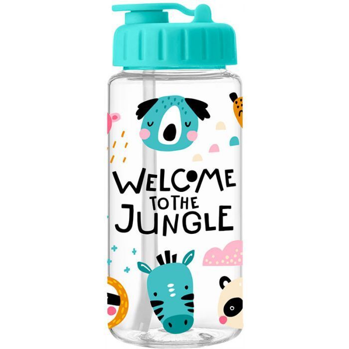 botella de tritán infantil con pajita extraible modelo Jungle