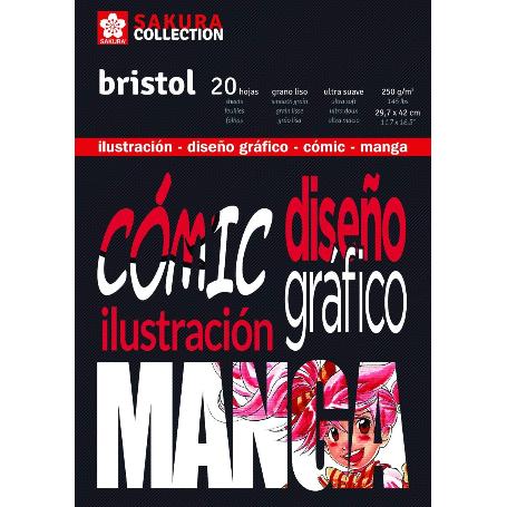 bloc de dibujo especial para dibujar cómic manga e ilustraciones Sakura Collection Bristol tamaño A4