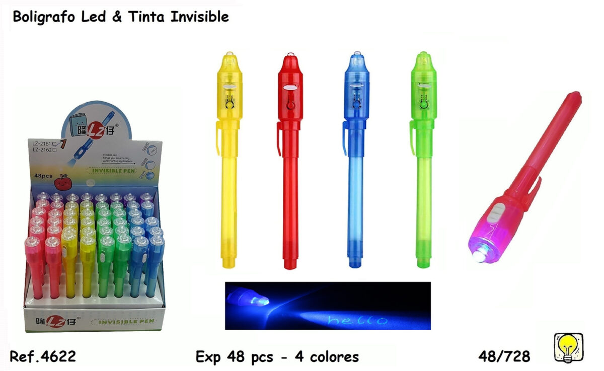 bolígrafo de tinta invisible que se ve con luz ultravioleta
