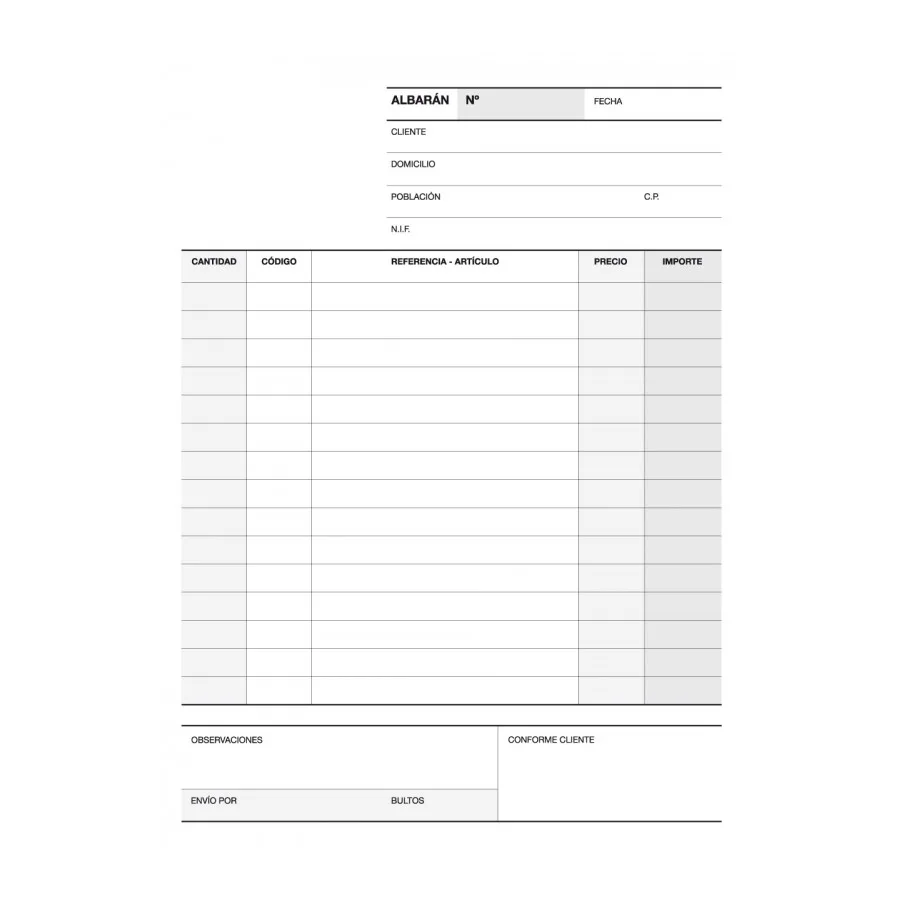 libreta con hojas para albaranes tamaño cuartilla original más una copia