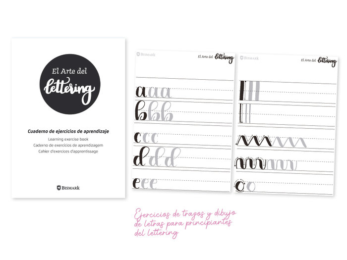 manual tipo bloc con ejercicios para aprender y practicar a hacer lettering