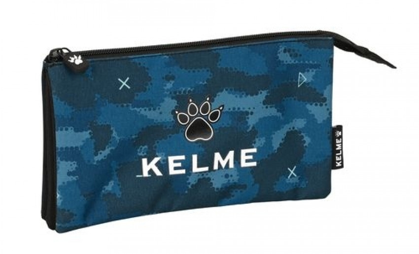 estuche para el cole con 3 bolsillos para material escolar marca Kelme